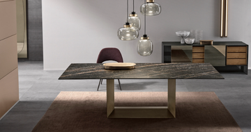 T5 E - Extending rectangular ceramic and metal table by Tonelli Design - view 3